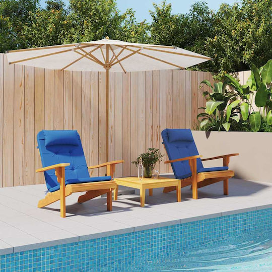 vidaXL Gartenstuhlkissen mit Rückenlehne Blau 2Stück 58x77cm