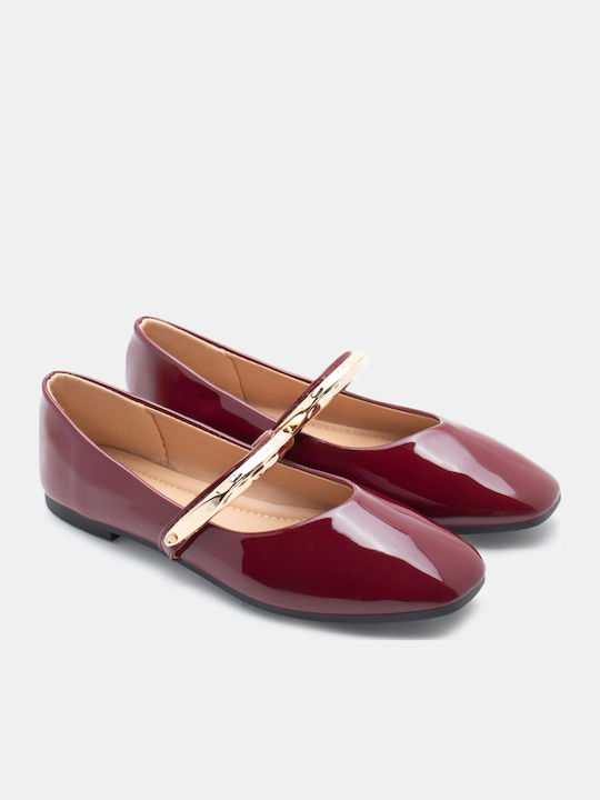 Luigi Ballerinas With strap Burgundy