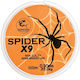 Fir Textile Baracuda Spider X9 100 M 9 Parallel Braided Strands Fluorescent Orange
