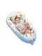 Linomag Baby Nestkissen White/blue Sky 55x90cm