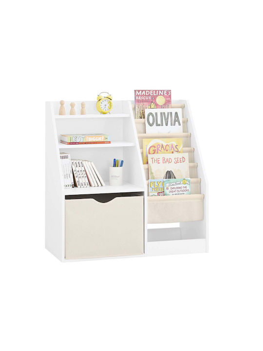 Bibliotecă pardoseală Lemn Alb 80x40x80cm