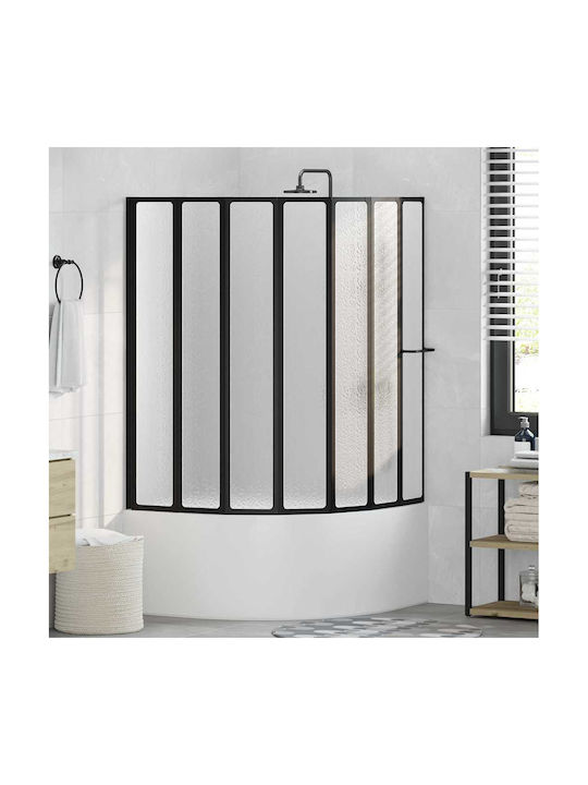 vidaXL Divider de verandă Duș cu Pliabil Ușă 140x168cm Mat Negru