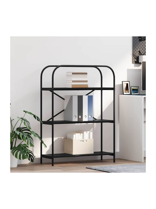 Bibliotecă Neagră Stejar 80x30x109 cm