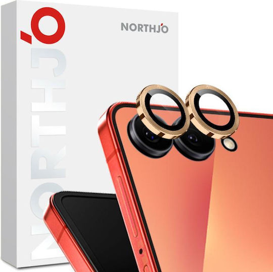 Northjo Camera Protection Metal Frame Gold for the Samsung Galaxy Z Flip7 5G
