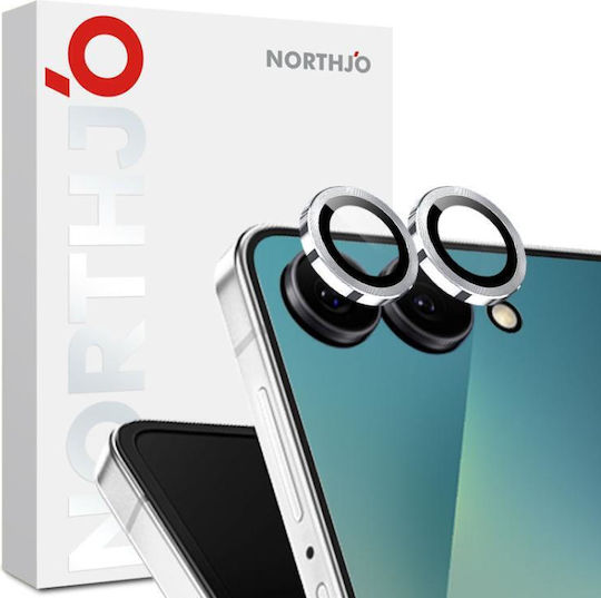 Northjo Camera Protection Metal Frame Silver for the Samsung Galaxy Z Flip7 5G