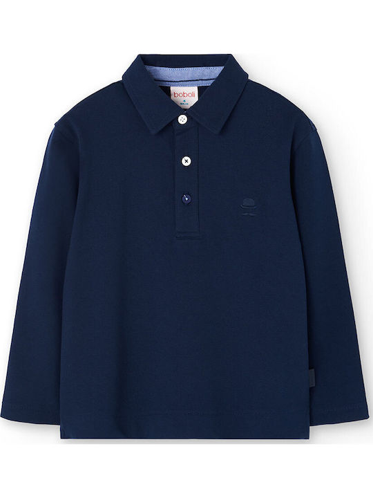 Boboli Kids' Polo Long Sleeve Dark Blue