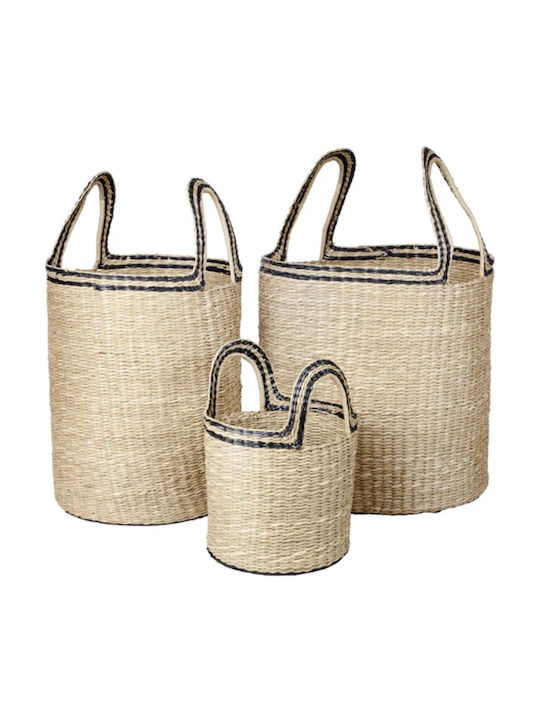 Broste Copenhagen Set dekorative Körbe Schwarz 41x41x60cm 3Stück