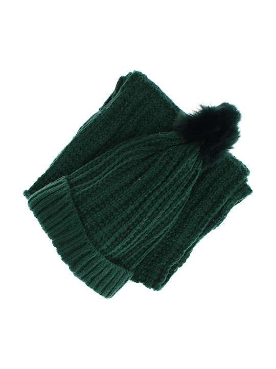 Set Căciulă Copil cu Eșarfă Verde