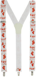 Straps Buticcochet Synthetic Material Metal Clasps 35 Mm Christmas Pattern White Br502