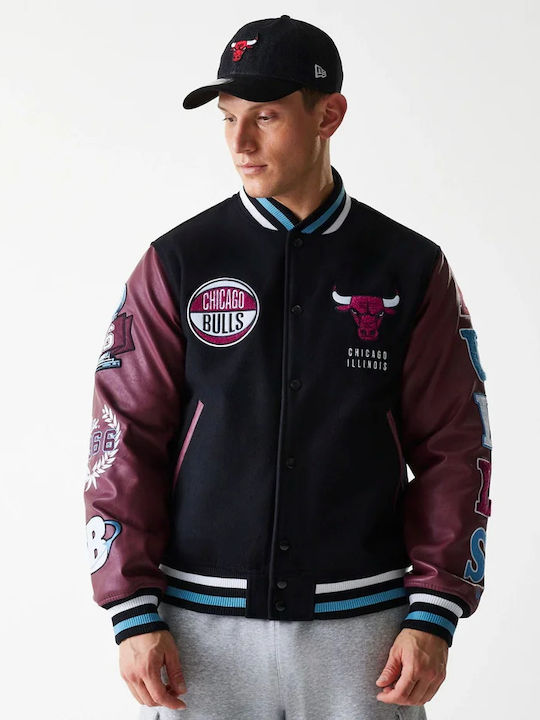 Geacă Varsity Neagră Chicago Bulls NBA Patch