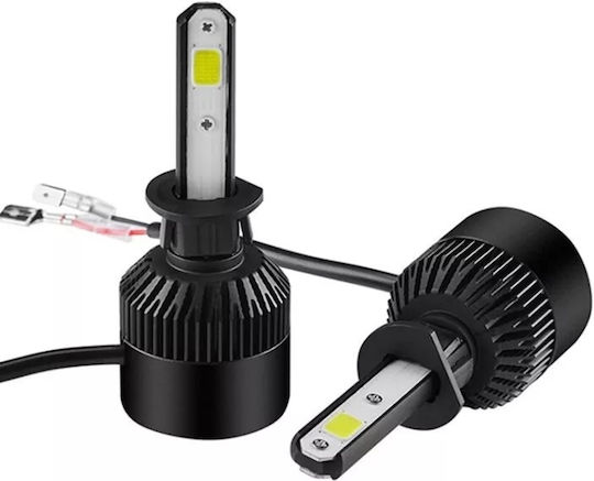Set 2 Lămpi Auto Led H1 S2 Black Edition Faruri Led 12v 24v 50w 8000lm 6500k
