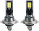 Set 2 Becuri Auto H7 Led 12v 12 Smd Putere 60w Temperatura De Culoare 6000k Flux Luminiscent 6800lm Plug Play Lumină Albă