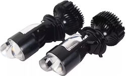 Set 2 Lămpi Auto H4 Bi-led Lentilă Fascicul Dual 10000 Lm Lumină Albă Rece 100w Negru