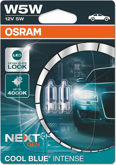 Set 2 W5w Bulbs Osram Cool Blue Intense Nextgen Blister
