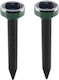 Set 2 Solar-powered Pest Repellent Devices Stake Mole Repellent Green