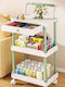 Troler De Bucătărie Din Plastic Cu 3 Locuri Alb 36.5x28x74.5cm