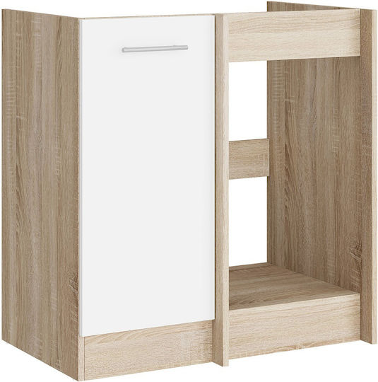 Ъглов Шкаф Подов Sonoma Oak, White 60x46x82бр