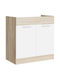 Ντουλάπι Νεροχύτη Sonoma Oak, White 80x46x82εκ.
