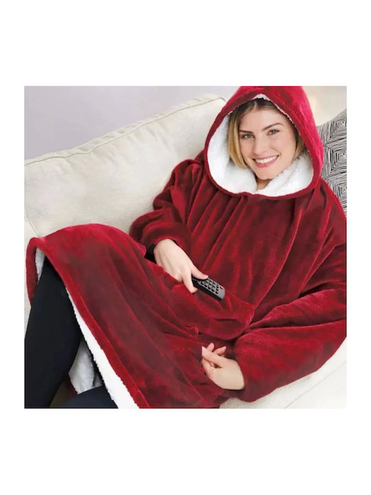 Κουβέρτα Fleece με Μανίκια 80x90εκ. Red
