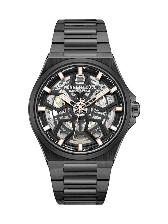 Kenneth Cole Ανδρικό Ρολόι Αυτόματο με Μαύρο Με...