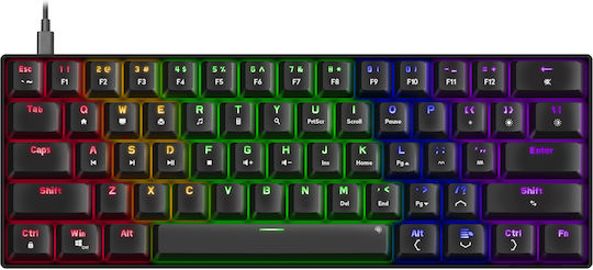 SpeedLink ATMOS RGB Rainbow Gaming Tastatură Mecanică 60% cu Custom Brown comutatoare și iluminare RGB (Engleză US)