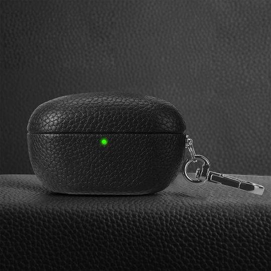 Sony Wf-1000xm5 Litchi Texture Pu Earphones Case Hook Black