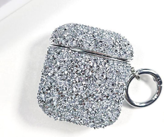 Husă Protectoare Pentru Căști Wireless AirPods 1 2 Electroplacare Sclipici Diamant Argintiu
