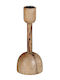Mica Candle Holder Wooden in Brown Color 8.5x20.5cm 1pcs