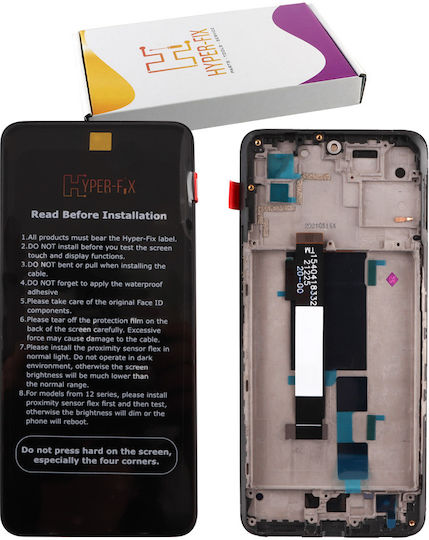 Hyper Fix Screen with Touch Mechanism and Frame for Xiaomi Poco X3 GT (Black)