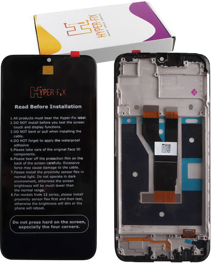 Hyper Fix O ecran cu Mecanism Tactil și Cadru pentru REALME C21 (Negru)