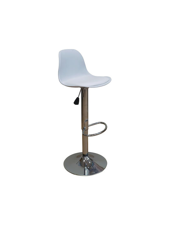 Σκαμπό Μπαρ Bar92 με Ρυθμιζόμενο Ύψος White 2τμχ 37x33x60εκ.