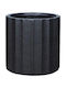 Marhome Übertopf Fiberglas Schwarz 39x39x39.5εκ.