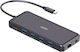 4Smarts SmartDock Dock / USB-C Docking Station με HDMI/DisplayPort 4K PD Ethernet και σύνδεση 2 Οθονών Μαύρο
