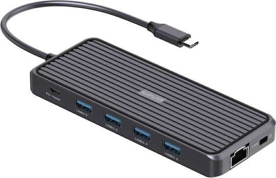 4Smarts SmartDock Dock / USB-C Docking Station με HDMI/DisplayPort 4K PD Ethernet και σύνδεση 2 Οθονών Μαύρο