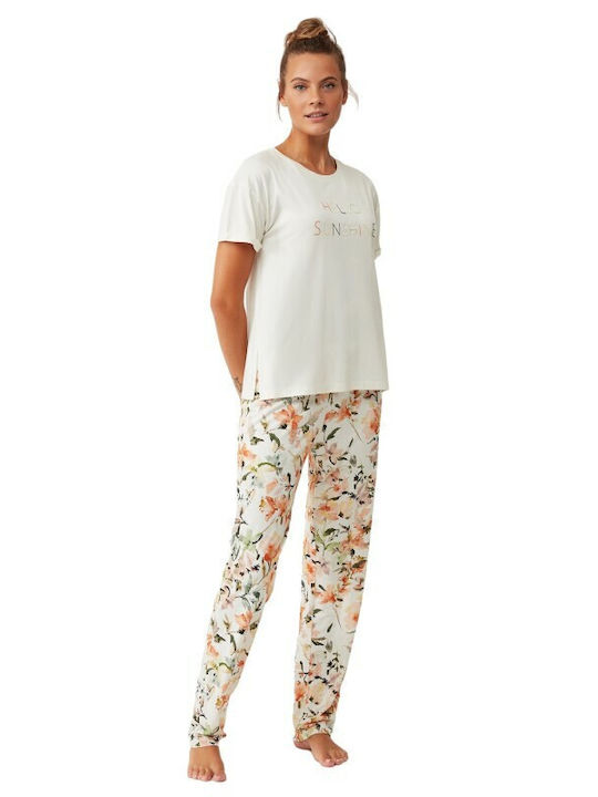 Catherine's Sommer Damen Pyjama-Set White