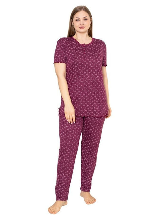 Baki Sommer Damen Pyjama-Set Purple
