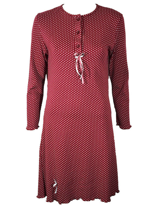 Nina Club Summer Women's Nightdress Bordeaux