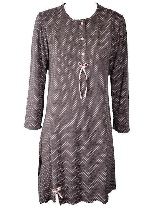 Nina Club Summer Women's Nightdress Brown