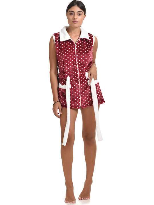 Silk Dream Sommer Damen Pyjama-Set Bordeaux