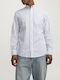 Long-sleeved Cotton Shirt Striped Blue