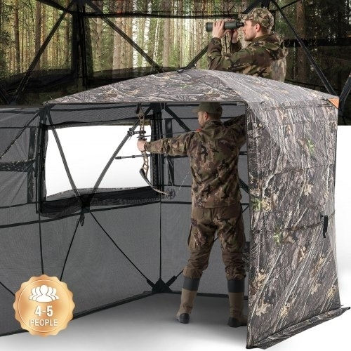 Vevor Hunting Blind See Through Σκηνή Κυνηγιού Καφέ για 5 Άτομα 178x178x205εκ.
