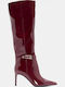 Damenstiefel mit Hohem Absatz Burgundisch