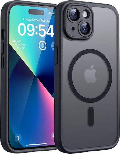 Techsuit Umschlag Rückseite Silikon Schwarz (iPhone 15)