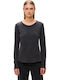 Γυναικεία Μπλούζα Βαμβακερή Μακρυμάνικη Washed Black