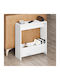 Rectangular Side Coffee Table Simpi Wooden White W55xL20xH60cm