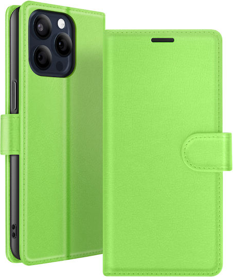 Zanaé Wallet Case Iphone 15 Pro Max Stand Function Magnetic Tab Green