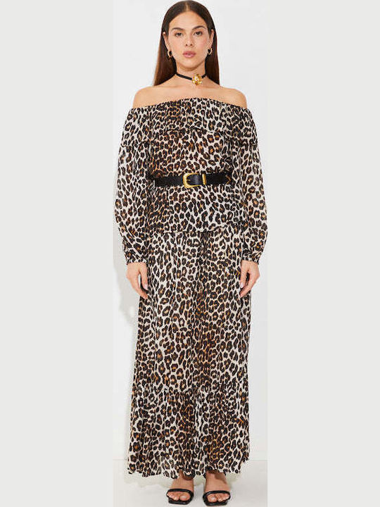 Maxi Rock Leopard Braun