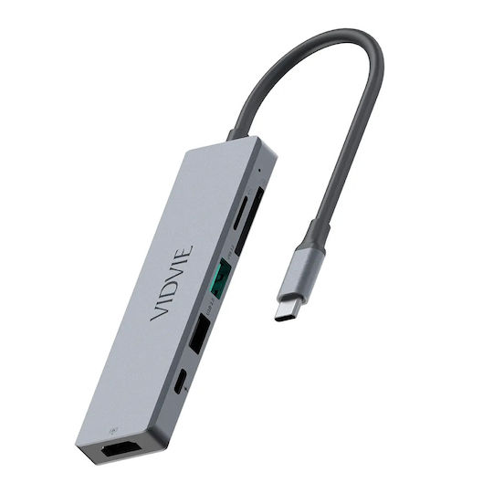 Vidvie USB-C Dockingstation für Laptop mit HDMI 4K PowerDelivery Silber