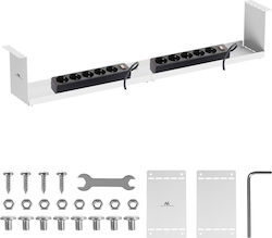 Compact Under-Desk Cable Organizer Maclean Max Load 5kg White Mc-107 W