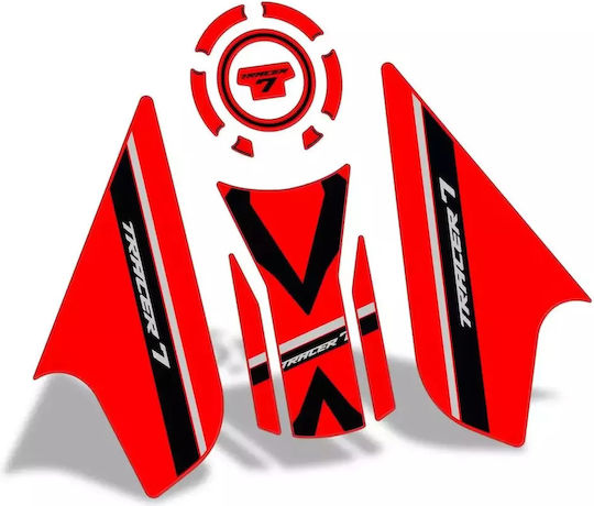 Gpk 3D Tank Protector Set Yamaha Tracer 7 2020-2024 Black Red